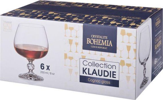 Набір келихів для коньяку Bohemia Sterna Klaudie 4S149/00000/250 6 шт 250 мл | Зображення 1