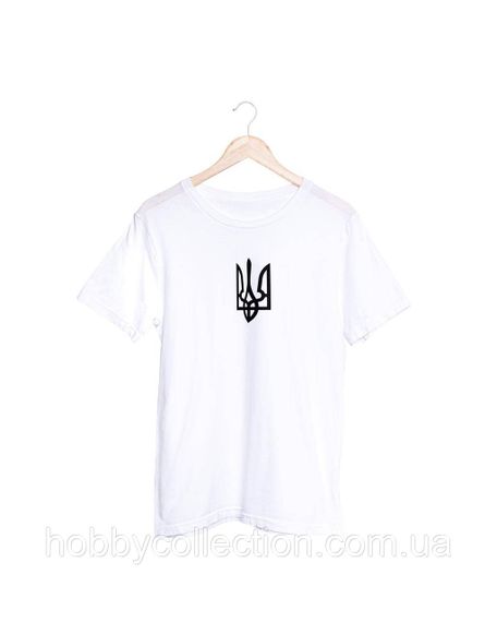 Футболка чоловіча із патріотичним принтом "Герб України" біла | Зображення 1