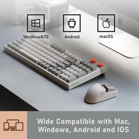 Бездротова мишка LOFREE Touch PBT біла з OLED-екраном 4000 DPI Bluetooth USB-C для ПК та ноутбуків | Зображення 4