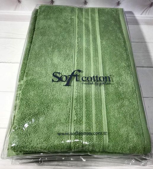 Набір 2 рушники Soft Cotton Aria Green лицьовий та банний, махра | Зображення 2