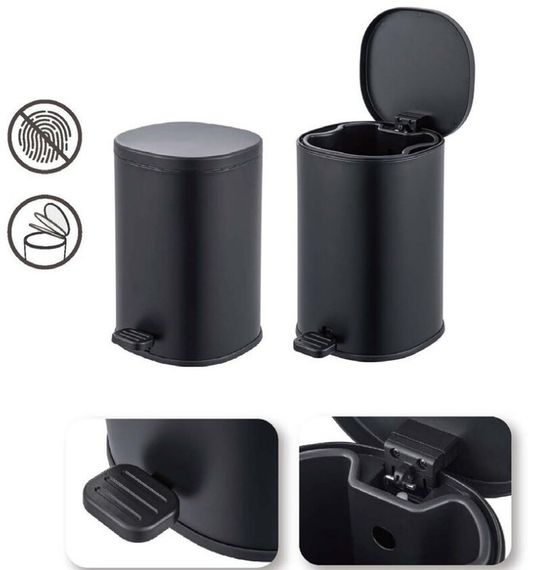 Відро для сміття з плавним закриттям овальне ZERIX PRIME-TC0105 BLACK 5 л (колір чорний) (ZX5902) | Зображення 7