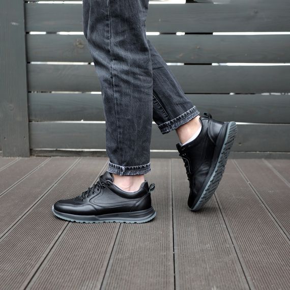 Кросівки чоловічі шкіряні 591351 Чорні 40 41 42 43 44 45 | Зображення 9