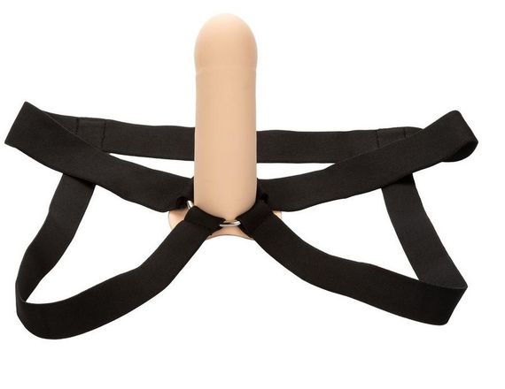 Порожнистий фалопротез із ременями для кріплення CalExotics Performance Maxx, бежевий, 16 × 5 см Sex Aura