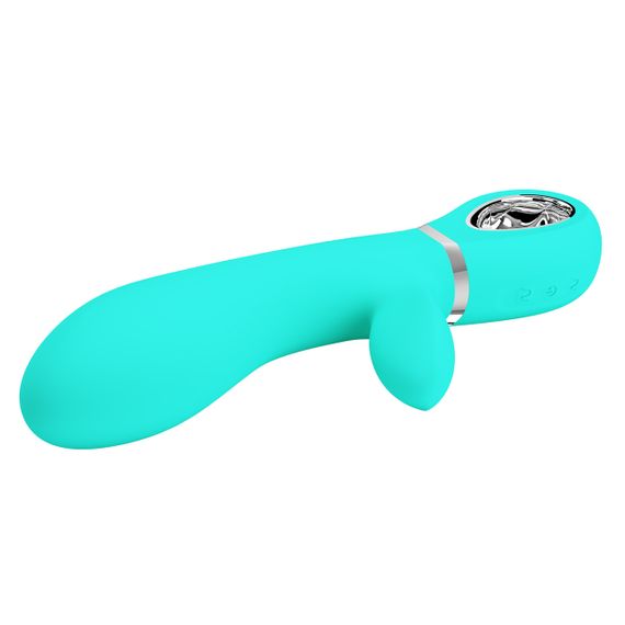 Вібратор з м'якою головкою і кліторальной стимуляцією Pretty Love - Thomas USB Green, BI-014621-3 Sex Aura | Зображення 7