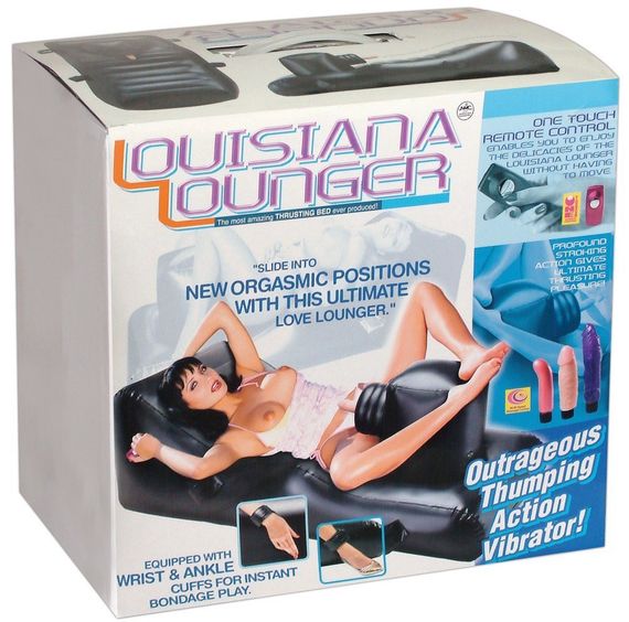 Ліжко для сексу надувне NMC Louisiana Lounger з трьома вібраторами, чорне Sex Aura | Зображення 8