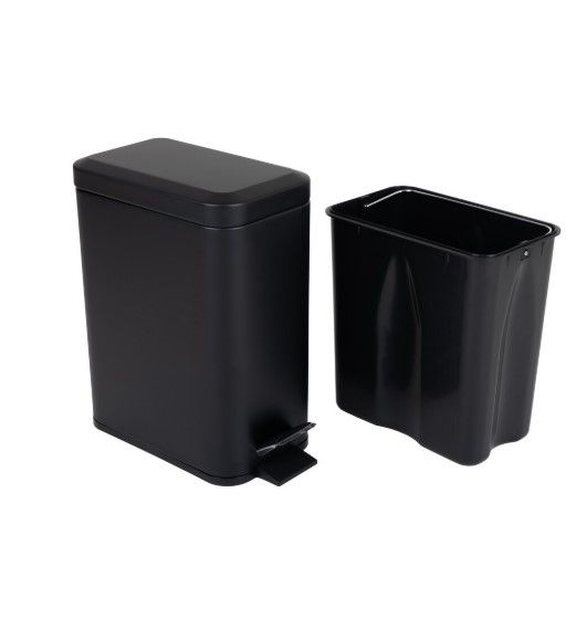 Відро для сміття Zerix Sansa-TC0105 Black з плавним закриттям, прямокутне, 5 л, чорний (ZX5894) | Зображення 4