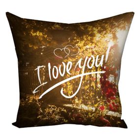Подушка c принтом габардиновая I love you! 40x40 см (4P_WOL050)