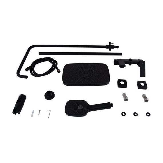 Душевая система универсальная Qtap Gemini на три потребителя (с изливом) QTGEM111BLM45686 Black Matt | Зображення 7