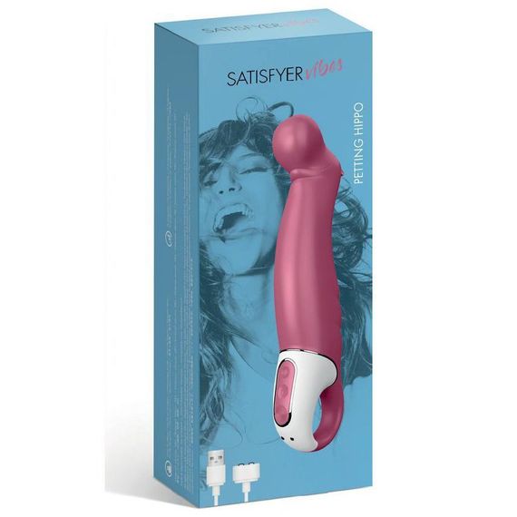 Потужний вібратор Satisfyer Vibes Petting Hippo з гнучким стовбуром, літій силікон, 12 режимів | Зображення 4