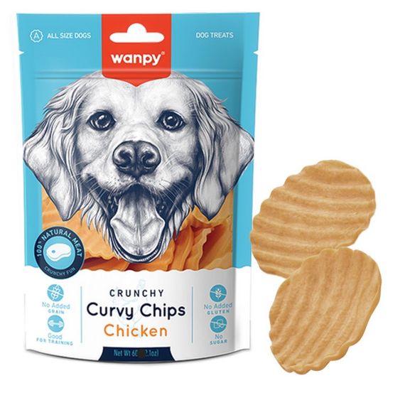 Ласощі для собак з куркою Wanpy Dog Curvy Chips Chicken, 60 гр