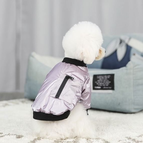 Куртка для собак Cheepet ПЕРЛАМУТРОВАЯ без капюшона, фиолетовая | Зображення 1