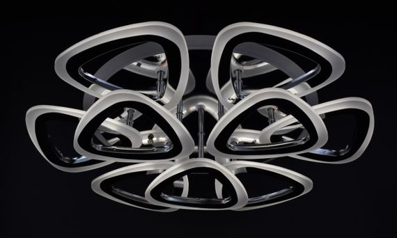 Люстра світлодіодна стельова LED світильник для квартири на стелю лед з пультом 25948 Хром 11х57х57 см. | Зображення 4