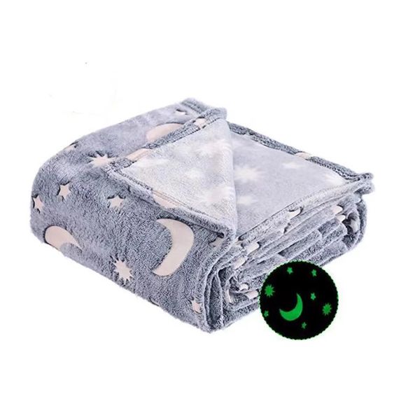 Плед, що світиться в темряві, плюшеве покривало Blanket kids Magic Star 150х100 см флісова ковдра. RJ-797 Колір: сірий | Зображення 9