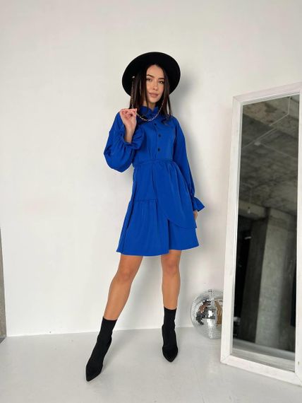 Женское красивое легкое платье хлопковое NB24005 размер 46/48, цвет синий (электрик) | Зображення 2