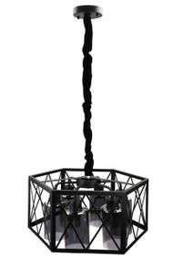 Люстра підвісна LOFT на 6 лампочок 25072 Чорний 30-90х50х50 см.