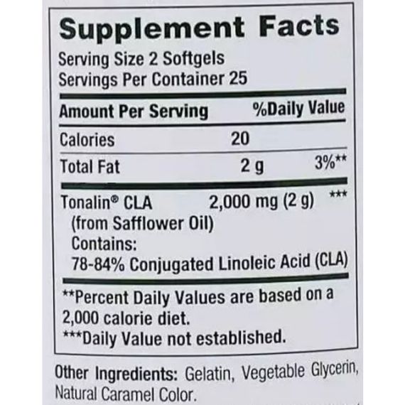CLA для снижения веса Nature's Bounty CLA 1000 mg 50 Caps | Зображення 1