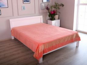 Махрове покривало 200х215см (Піке) Персикове