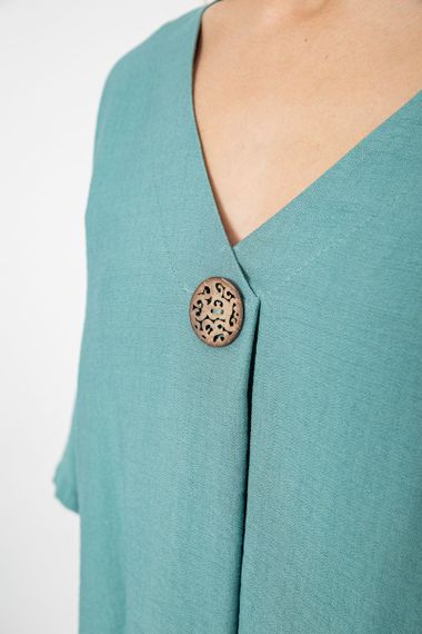 Костюм жіночий тканина льон жатка, колір м'ятний, 102R5263 | Зображення 3