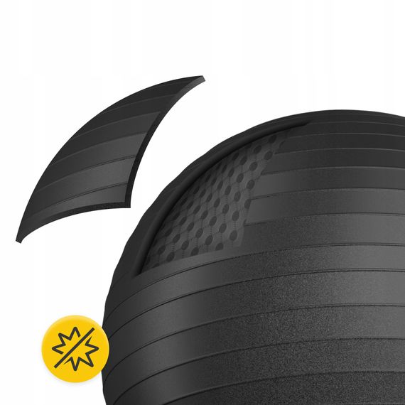 М'яч для фітнесу (фітбол) 4FIZJO 75 см Anti-Burst Black (P-5907739316370) | Зображення 5