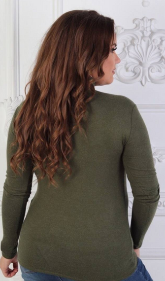 Женский теплый кашемировый гольф-водолазка  Ri284 цвет хаки, размер 48/52 | Зображення 1