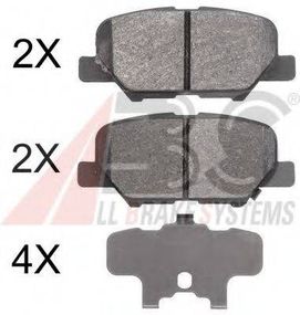 Колодка гальм. диск. MAZDA 6 2.0 2.2D 2.5 2013 - задн. (вир-во ABS) A.B.S. 37975 на MITSUBISHI OUTLANDER SPORT (GA_W_)