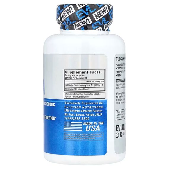 Витамины Evlution Nutrition TUDCA, 250 mg, 30 Veggie Capsules | Зображення 1