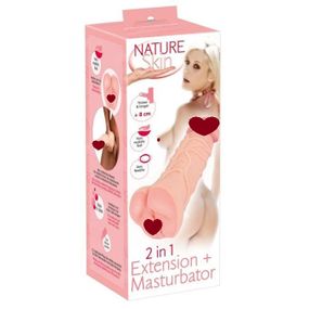 Мастурбатор-насадка 2 IN 1 Nature Skin Extension + Masturbator (Вагіна) Sex Aura