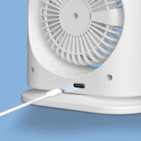 Настольный вентилятор F12 Spray Dual-Fan 2in1 с водяным охлаждением 1800mAh White | Зображення 3