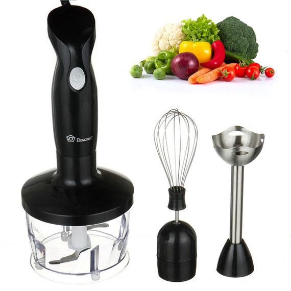 Блендер занурювальний 3в1 Domotec MS-5103, 500W / Ручний блендер-подрібнювач