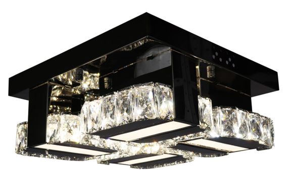 Люстра стельова кришталева LED з пультом 25676 Хром 14х33х33 см. | Зображення 6