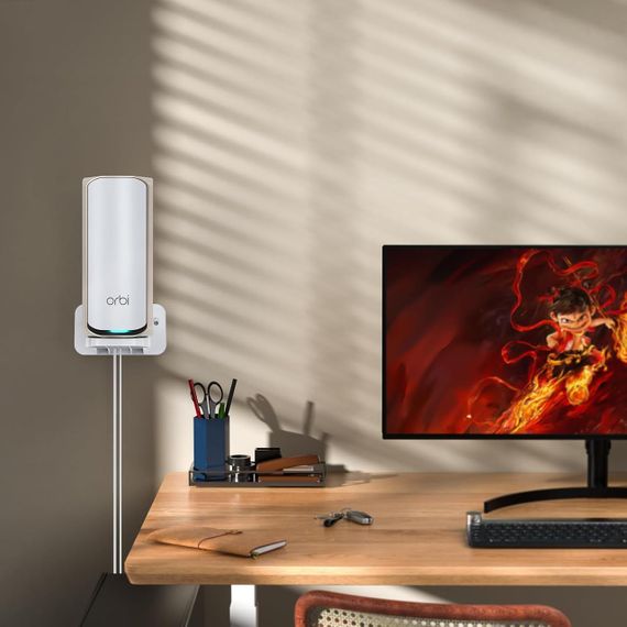 Кріплення на стіну для Orbi WiFi 7, Nighthawk, настінне кріплення для тридіапазонного роутера з ABS-пластику біле | Зображення 5