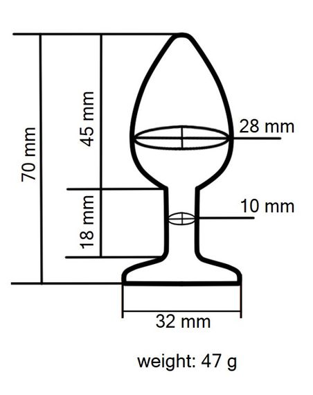 Анальна пробка з кристалом EGZO - Dark Gray Round Plug Clear, size S Sex Aura | Зображення 4