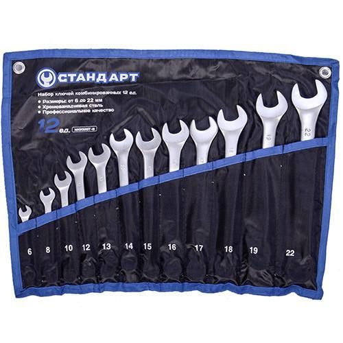 Набір ключів комбінованих 12 шт 6-22 мм у чохлі NKK12ST-S