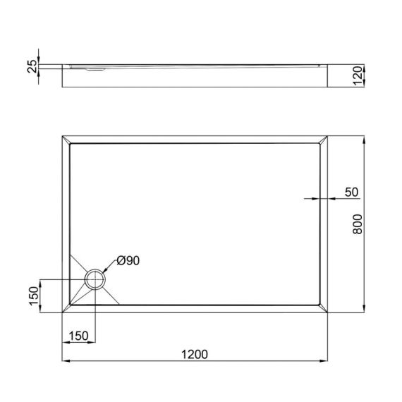 Душевой поддон Qtap Tern 3012812 120x80x12 см + сифон | Зображення 1