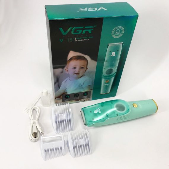 Машинка с вытяжкой для стрижки детей и младенцев VGR V-151 Baby со сменными насадками EG-15 | Зображення 3