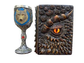 Подарунковий набір Келих 3D Вовки та Блокнот 3D «Жар Серця Дракона»