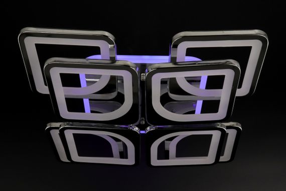 Люстра світлодіодна стельова LED світильник для квартири на стелю лед з пультом 25750 Хром 11х43х43 см. | Зображення 5