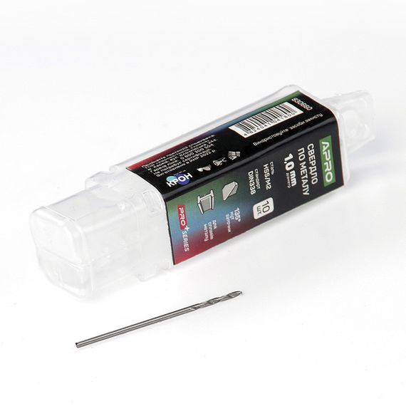 Свердло для металу HSS/M2 (6542) Ø 1,0 мм (тубус, кратність10 шт.) PRO APRO 8306601 | Зображення 1