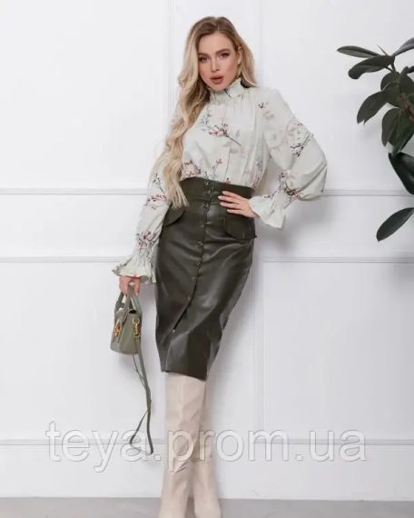 Юбка для женщин цвет хаки размер S FI_001645 | Зображення 3