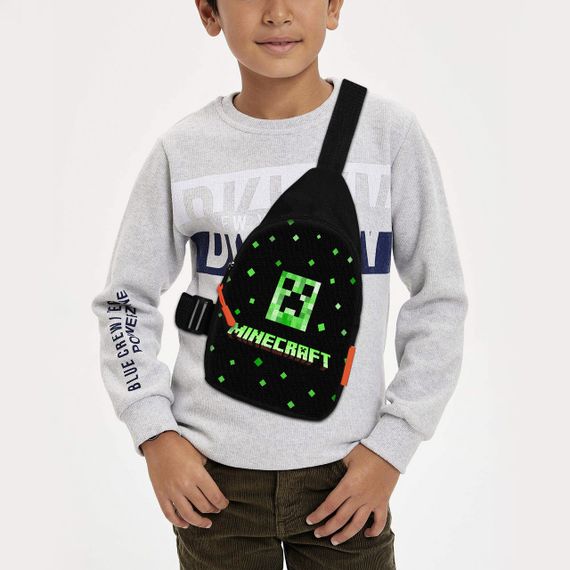 Сумка через плече дитяча Minecraft Кріпер 29х17 см сумка слінг для хлопчика (02076)