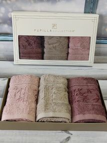 Набір кухонних рушників 3в1 Pupilla 30х50 см махрові Single kahve SL