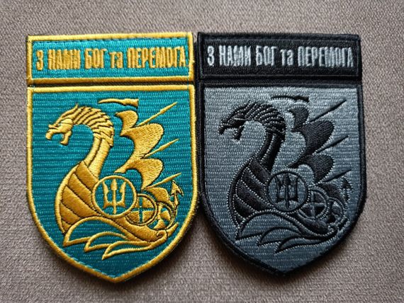 Шеврон 501 ОБМП З нами Бог і перемога 2 шт (повсякденний + сірий)
