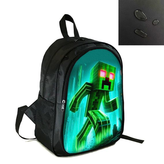 Рюкзак міський/шкільний 38×28см з принтом Minecraft Кріпер дитячий, підлітковий, спортивний (4180)