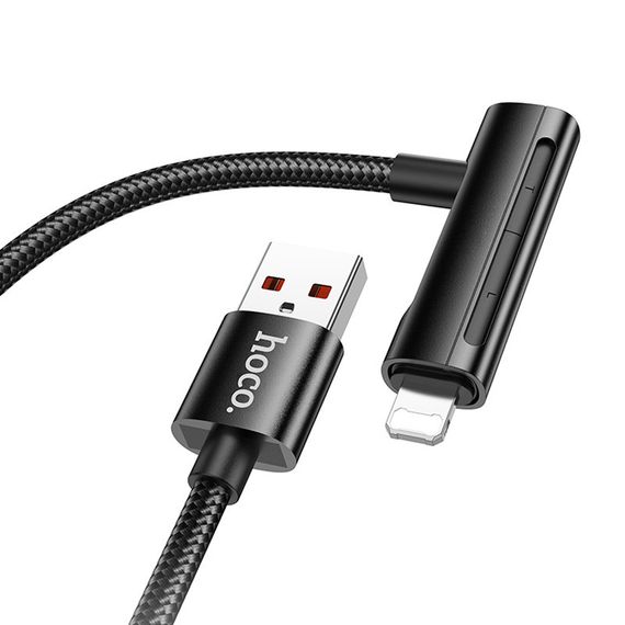 Дата кабель Hoco U135 Incredible 2in1 USB to Lightning/Type-C (1m) Black | Зображення 2