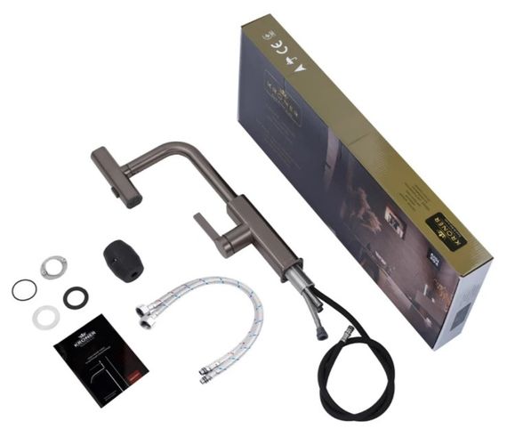 Змішувач для кухні з висувним виливом Kroner KRP Edelstahl Klassisch - PVD03918 (CV032499) | Зображення 2