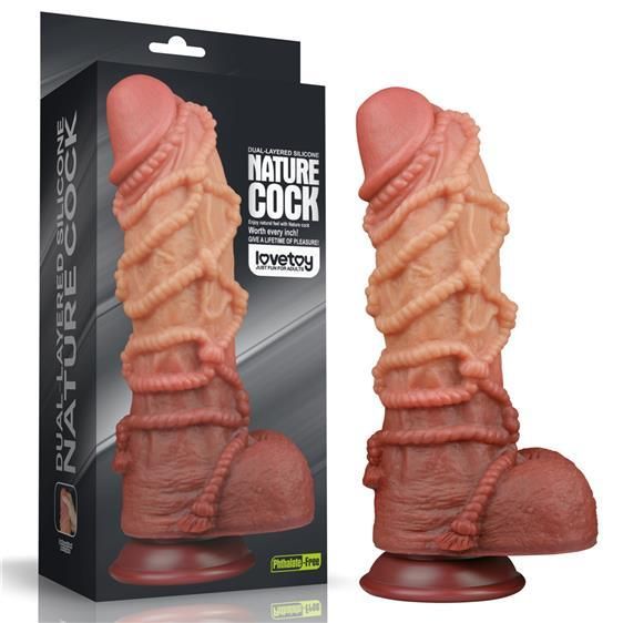 Фаллоимитатор - Dual-Layered Silicone Cock With Rope 10.5" Flesh sexstyle