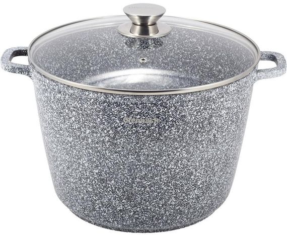 Каструля Kamille Snow Marble 10л індукційна з антипригарним покриттям