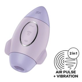 Вакуумный стимулятор с вибрацией Satisfyer Mission Control Violet, 2 независимых мотора Sex Aura