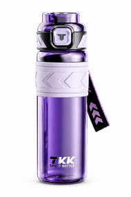 Спортивная бутылка TKK 1000 мл (1 л) - Фиолетовая Tritan BPA-free, ударопрочная эко-бутылка с антискользящим держателем