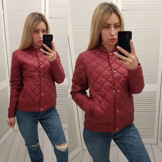 Куртка з ефектом стьобання, арт.310, бордо | Зображення 2